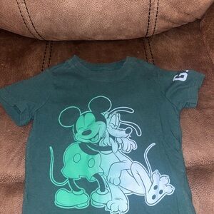 Disney Kids Dark Green Mickey and Pluto Tee